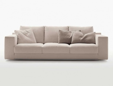 Three-seater sofa on a frame of aluminium covered with a cloth Lautus, B&B Italia