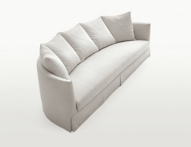 Double bed on a frame of steel covered with a cloth Crono, B&B Italia