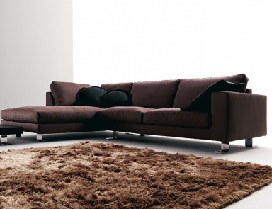 Sofa sectional upholstered leather or fabric, Square, Bosal