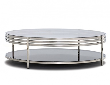 Coffee table with metal legs and glass table-tops Ula, Arketipo
