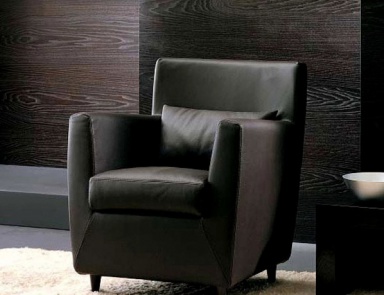 Chair in leather upholstery Poggio, Arketipo