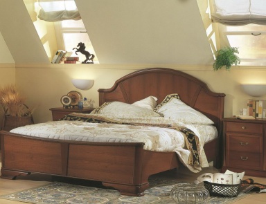 Double bed Via Veneto Noce, Favero