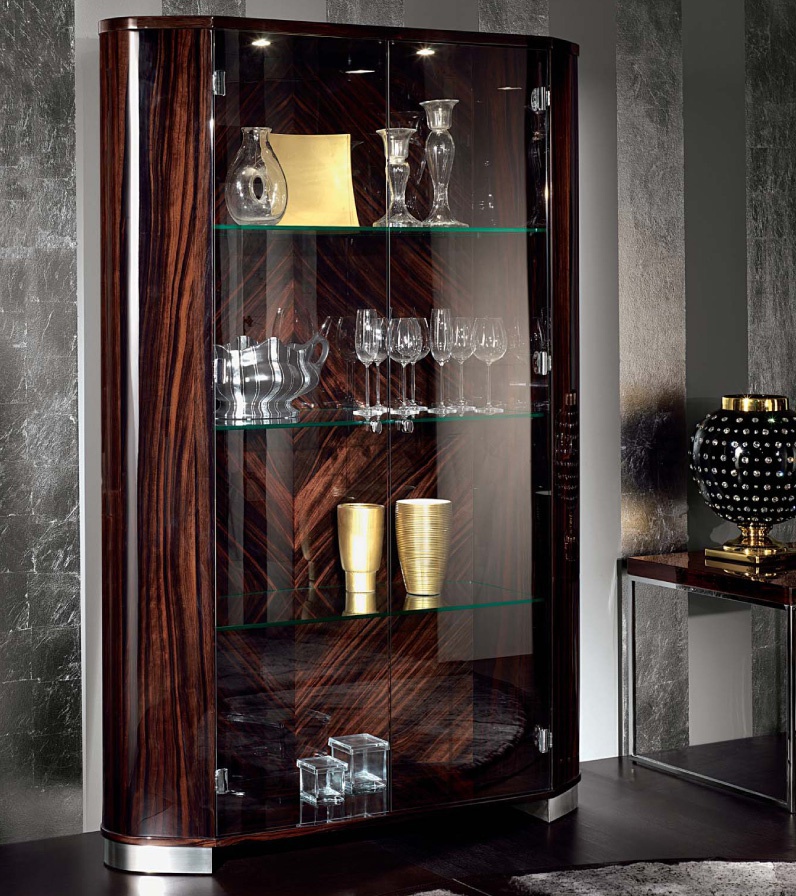 Showcase in solid wood with Luxury MR Giorgio doors, - furniture double Collection Luna