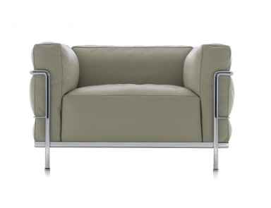 Armchair with chrome frame LC3, Cassina