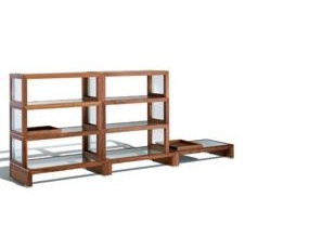 The rack is made of maple or walnut and glass Screen, Giorgetti