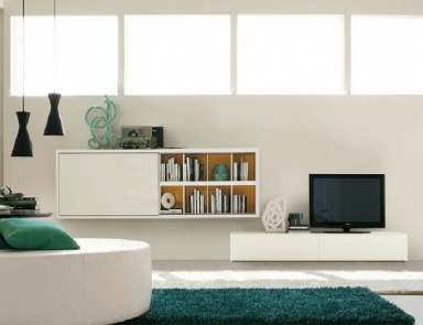 Modular storage system for books and TV, San Giacomo