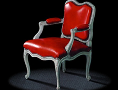 Chair in leather upholstery, Massant