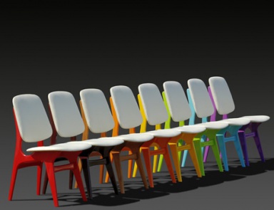 Chair with a curved backrest, Massant