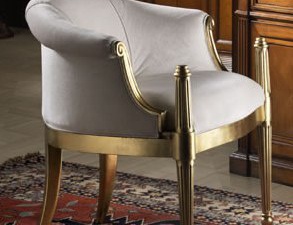 Armchair with a curved backrest, Maroso Gino
