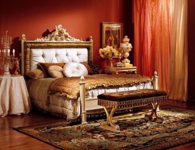 Double bed with upholstered headboard, Palmobili