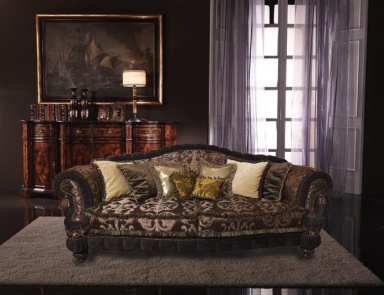 Two seater sofa with rounded armrests, Palmobili