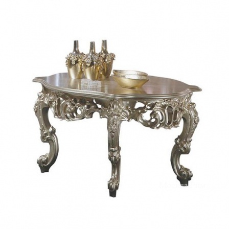 Coffee table with body in solid wood and finished in gold or silver B02, Arcari