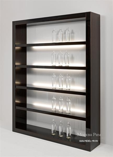 Rack with wooden frame and back panel made of glass Avantgarde, Reflex Angelo