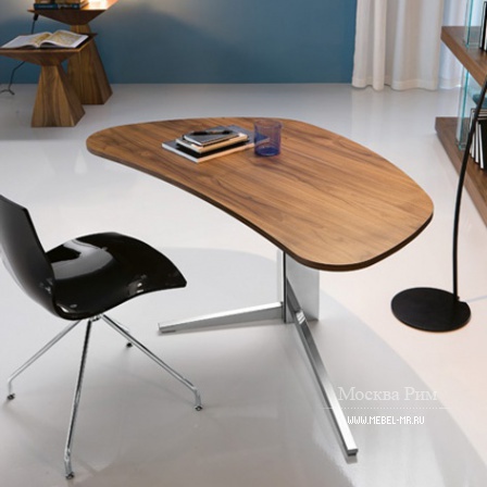 Desk on the basis of steel with the top made of glass or wood Island, Cattelan Italia