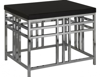 Table with metal legs, Black Geometric Lamp Table - Andrew Martin