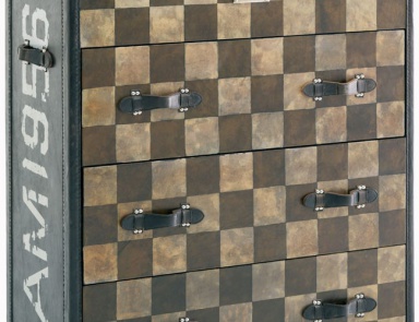Commode with hinged lid, Chequered Chest Of Drawers - Andrew Martin