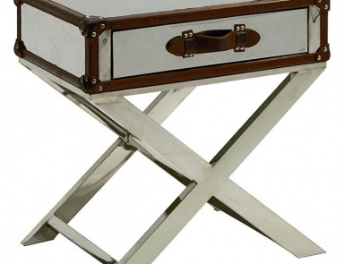 Table with square table top, Da Gama Campaign Side Table - Andrew Martin