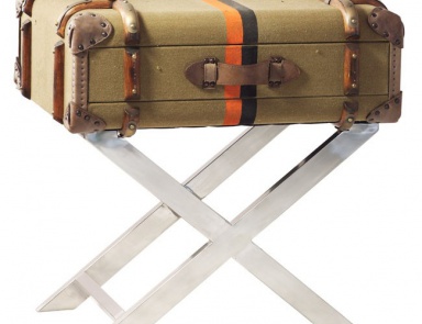 Table with metal legs, Globetrotter Side Table Andrew Martin