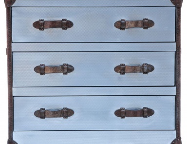 Dresser with drawers, Chest Of Drawers Howard Steel Vintage Leather - Andrew Martin