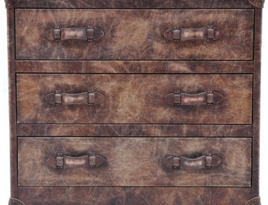 A chest of drawers on a metal frame, Chest Of Drawers Howard Steel Vintage Leather - Andrew Martin