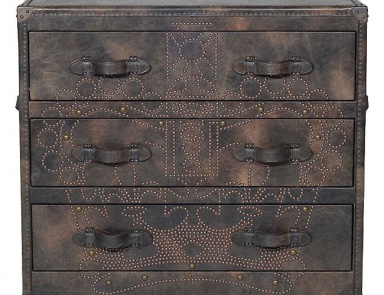 Dresser with three drawers Crown Studded Fudge Howard Chest of Drawers - Andrew Martin