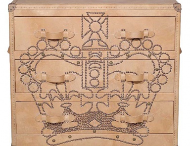 Metal chest of drawers Crown Studded Parchment Howard Chest of Drawers - Andrew Martin