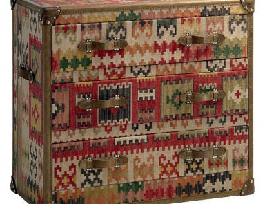 The leather-covered drawers Howard Kilim Chest of Drawers - Andrew Martin