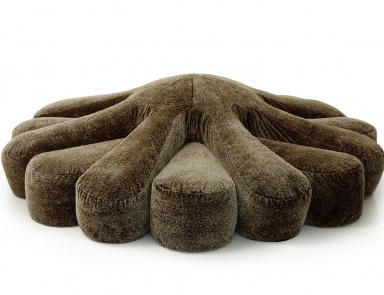 Frameless design round sofa-transformer Aster Papposus, Edra