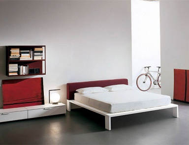 Bed with upholstered headboard, upholstered Ben, EmmeBi