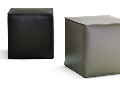 Pouf upholstered in leather Trocadero Cube, Mobileffe