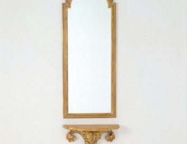 Wall high mirror with wooden frame, Chelini