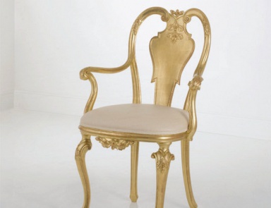 Chair with high back made of solid wood, Chelini
