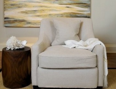 Armchair with upholstered armrest, Barbara Barry