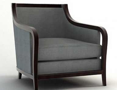 Chair with hard armrests, Barbara Barry