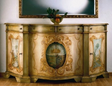 Dresser / console handmade on low massive piers, Andrea Fanfani