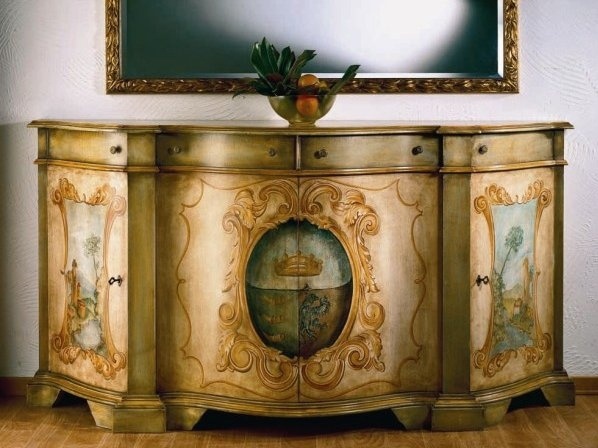 Dresser Console Handmade On Low Massive Piers Andrea Fanfani