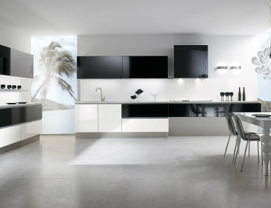 Kitchen with countertop made of artificial stone Elba System, Biefbi