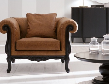 Chair with rounded armrests Sansone, Opera Contemporary