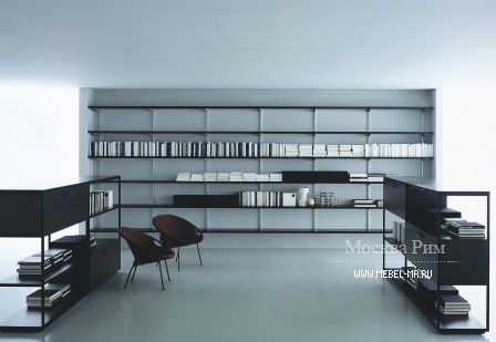 Mounted shelving / bookcase system, Ed - Porro