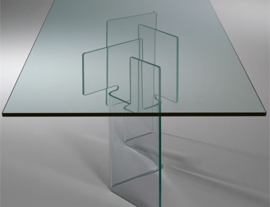 Dining table with curved base Cubist, Reflex Angelo