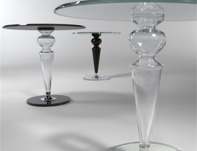 Coffee table on pedestal base made of glass, Gran Canal - Reflex Angelo
