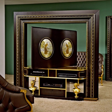 The panel under the TV Revolving Home Cinema