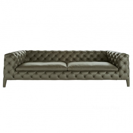 Sofa with frame of wood, filled with polyurethane foam and upholstered in leather Winsdor, Arketipo