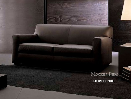 Sofa upholstered in leather Kubis, Arketipo