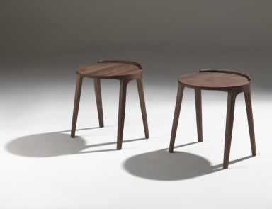 Bedside Deck table of solid walnut wood, Porada