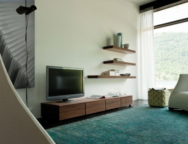 Cabinet for TV Riga from wood complete with shelves, Porada