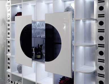 Wall bar with built-in illumination The Frame Container Bar, Vismara