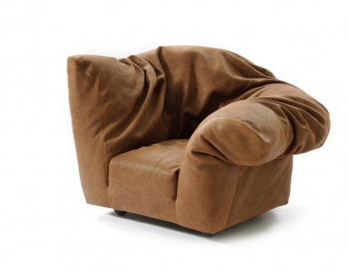 Chair upholstered on a wooden frame Sfatto poltrona, Edra