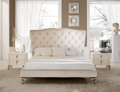 Double bed with high headboard George alto, Cantori