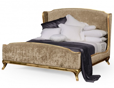 Bed with carved frame and high headboard UK King /Queen Louis XV UK, Jonathan Charles